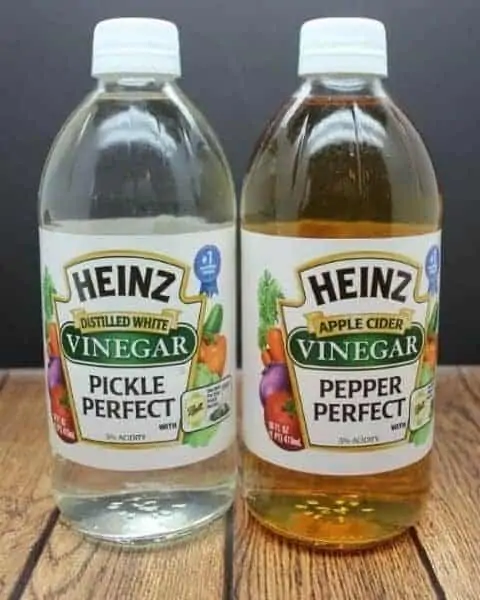 two bottles of vinegar