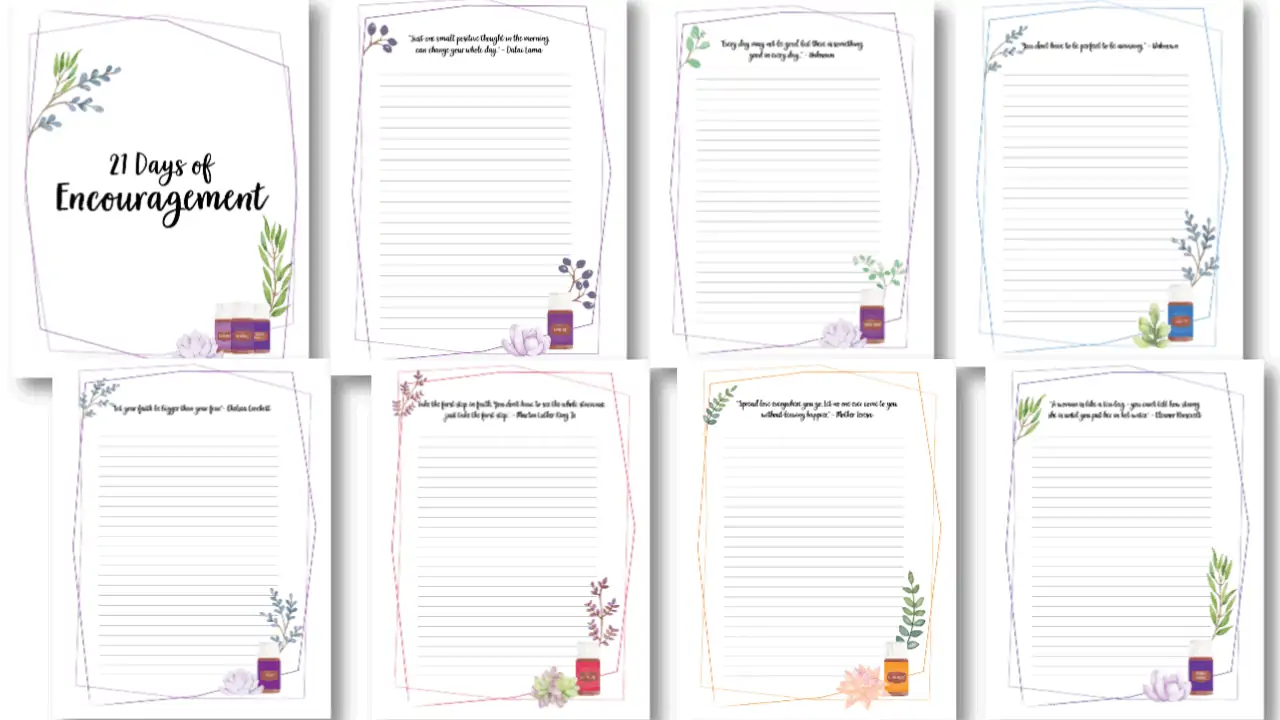 Free encouragement journal printable with a happiness challenge.