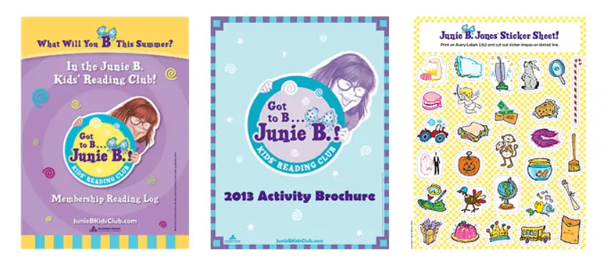 Junie B Jones books and stickers