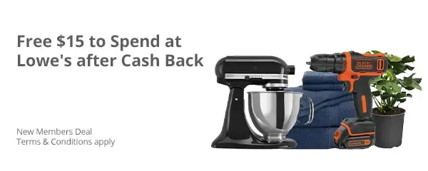 Topcashback offer to spend at Lowe's after cash back for new members.