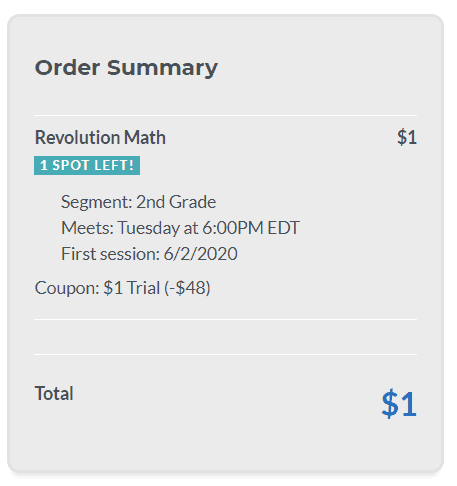 Try Revolution Math for $1 with a FREE math learning kit.
