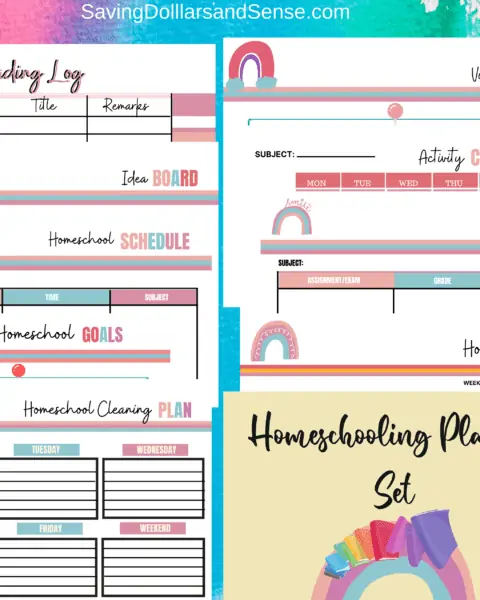 Free homeschool printable planner.