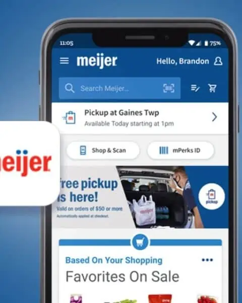 Meijer app opened on a smart phone.