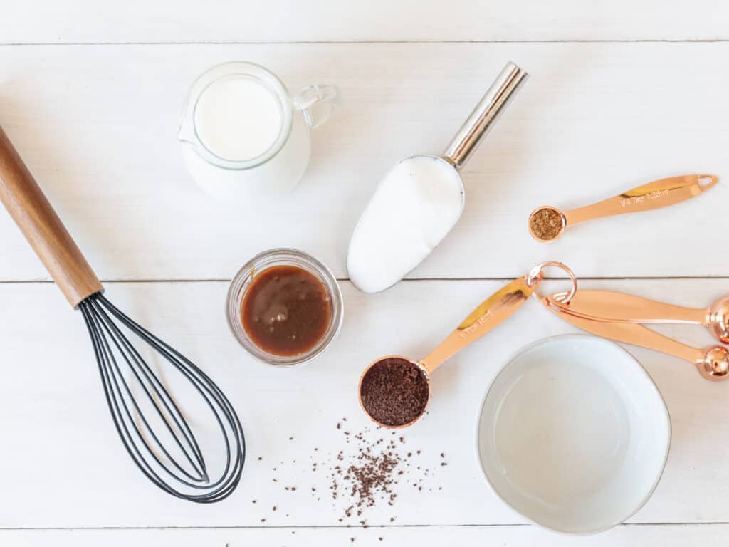 Pumpkin Spice Dalgona coffee drink ingredients