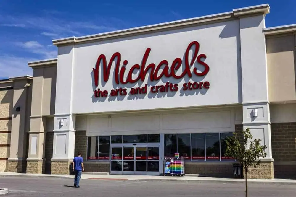 Exterior of Michael's Craft Store. Michael's is an Arts and Crafts Retail Chain 