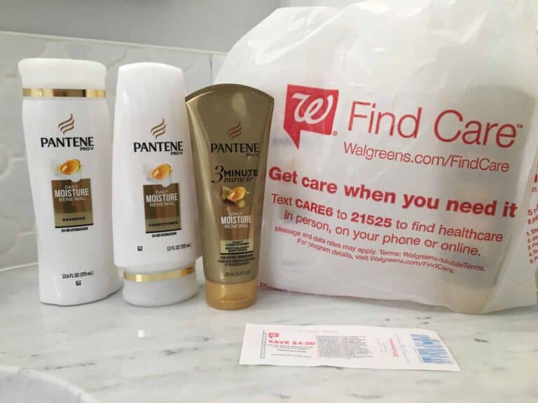 Pantene hair care products from Walgreens.