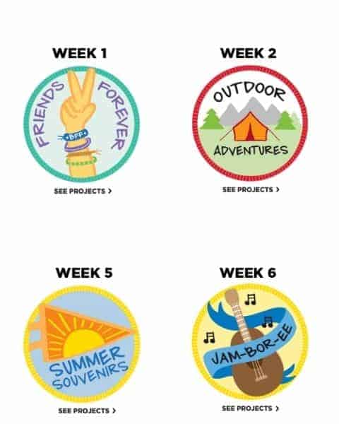 camp creativity weekly themes