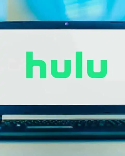 laptop showing the hulu logo