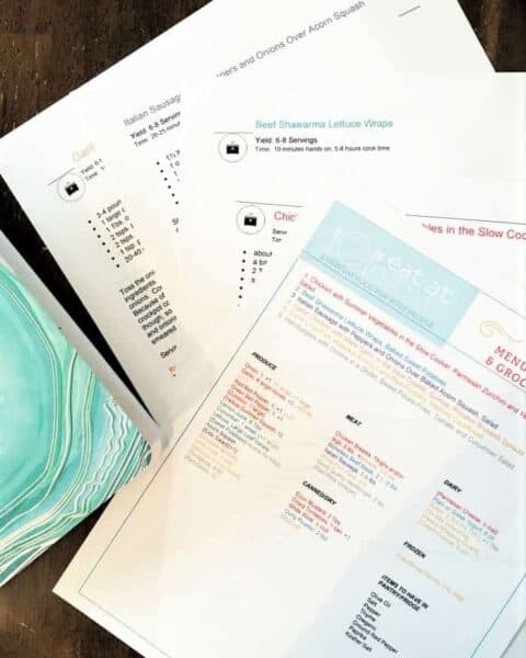 Instant Pot recipes scattered on tabletop