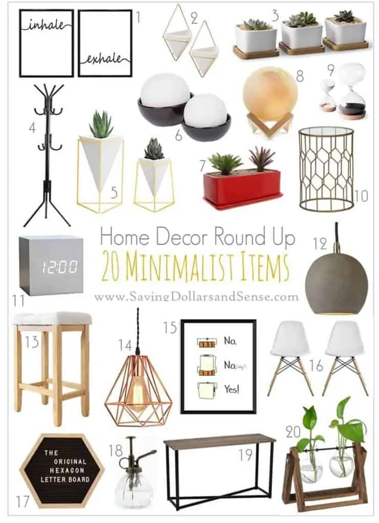 lots of different minimalist home goods.