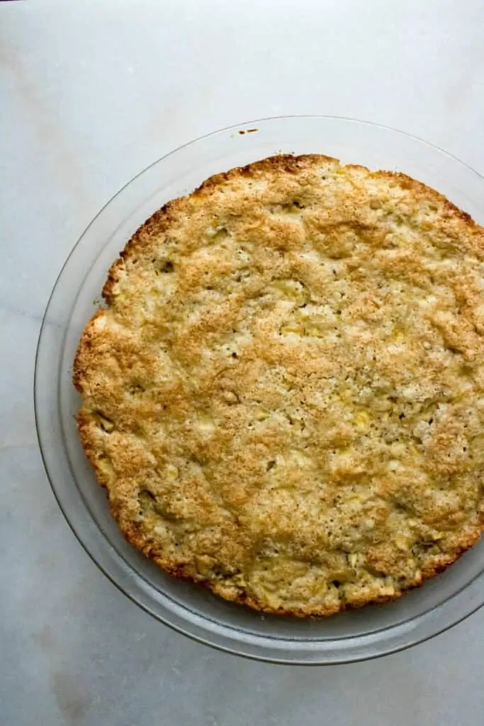 apple cake sitting on a table