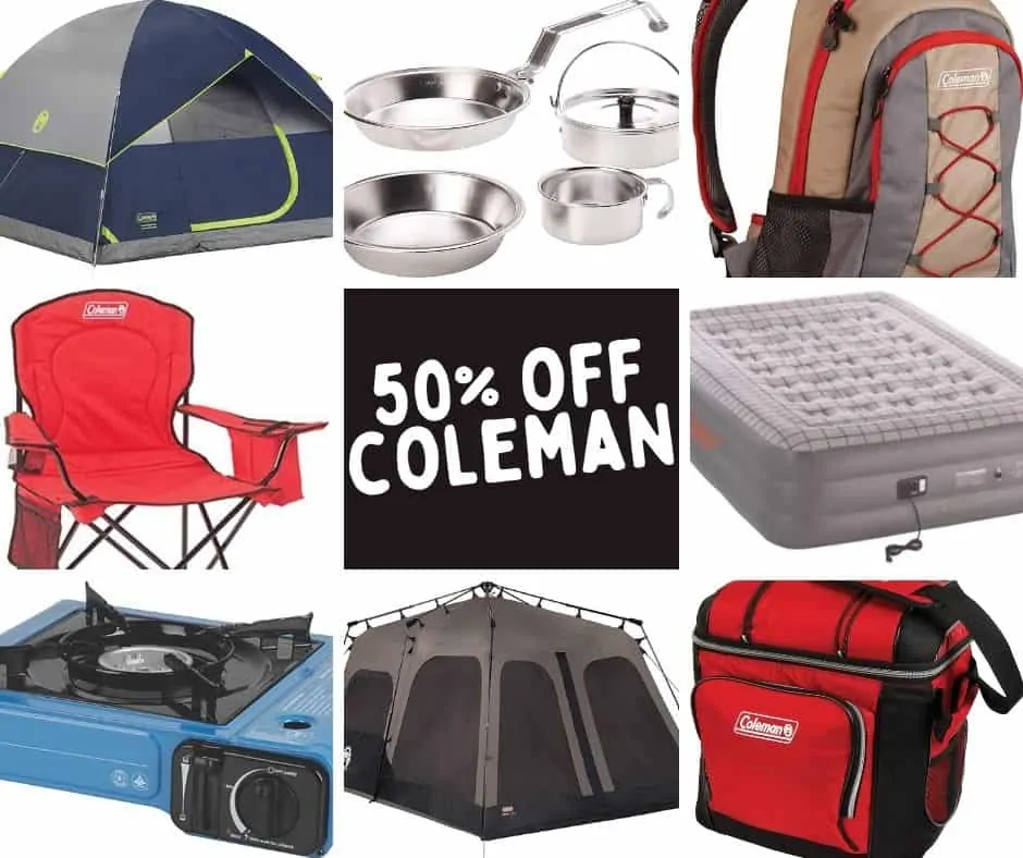 Save up to 57% off Coleman camping and outdoor gear - tents, sleeping bags, backpacks, cots and MORE!