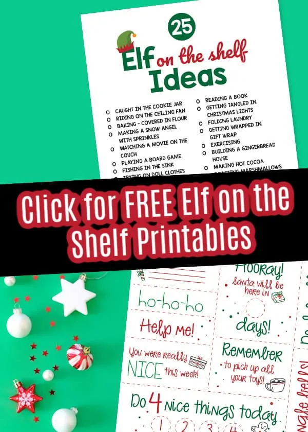 Grab a free elf on the shelf list of ideas printable.