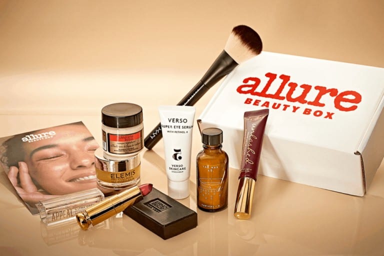 Allure beauty box products and samples.