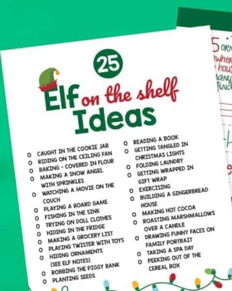 Elf on the shelf printable ideas and notes from the elf.