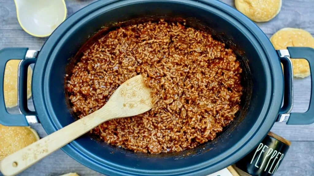 sloppy joes in a slow cooker.