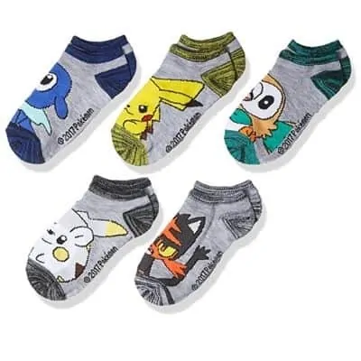 Pokémon Boys 5 Pack No Show Socks