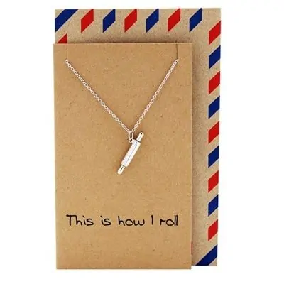 Rolling pin necklace.