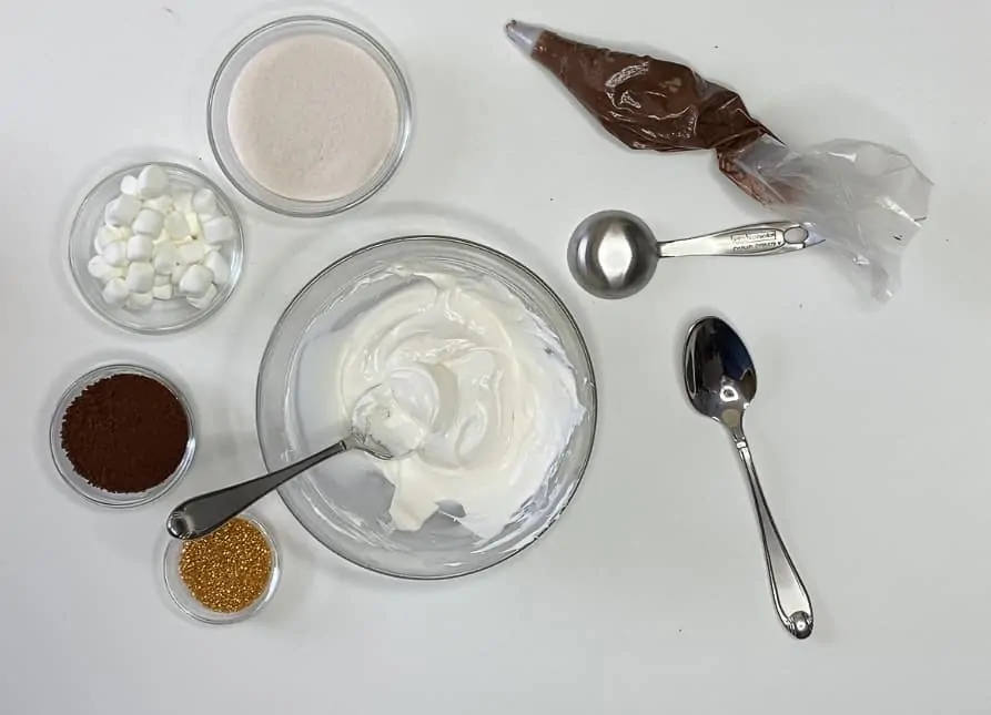 Ingredients for white chocolate cocoa balls