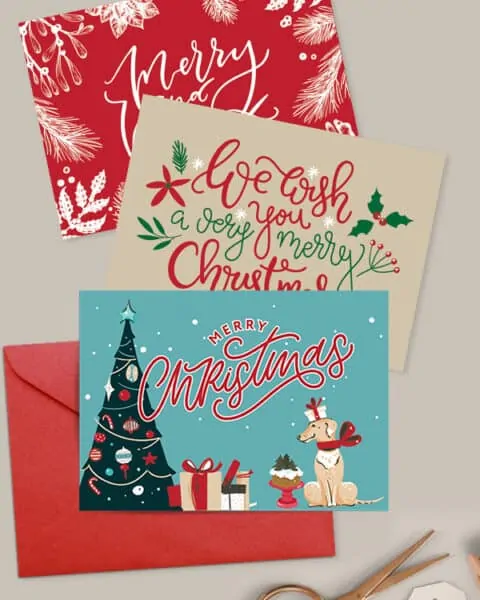 Variety of Printable Christmas cards.