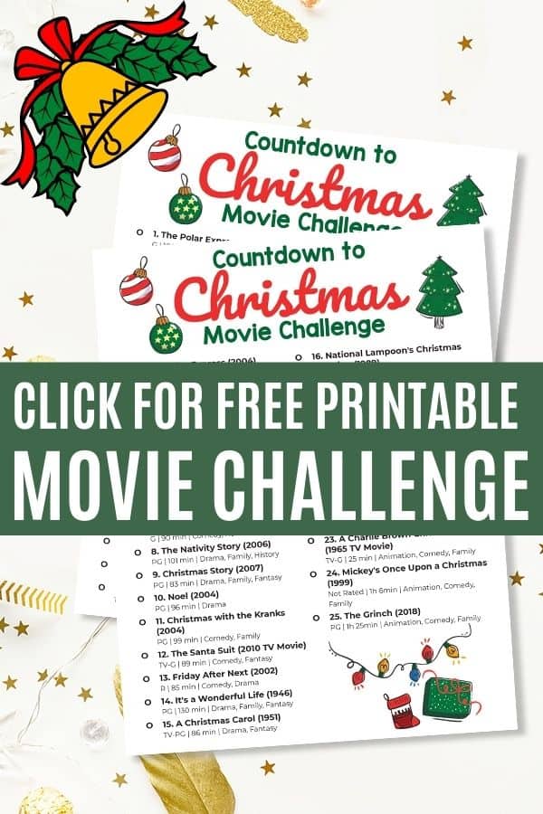 Best Christmas Movie List Printable Challenge - Saving Dollars & Sense