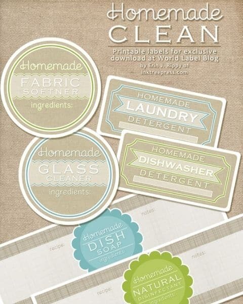 Homemade clean printable labels.