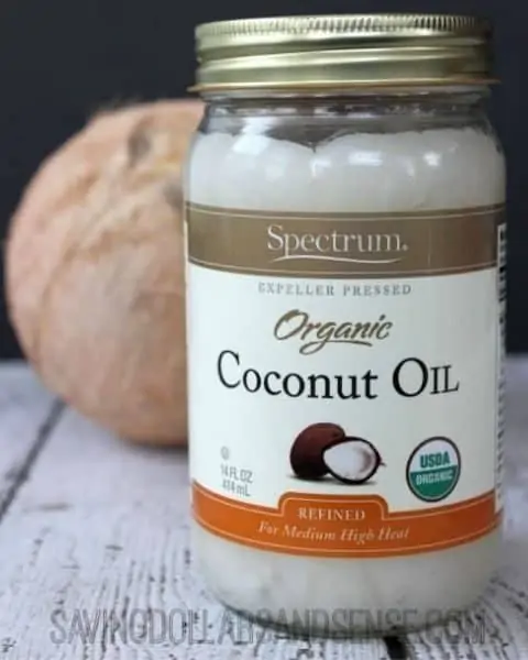 Jar of organic coconut oil.