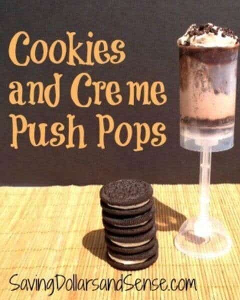 Homemade cookies and cream push pops.