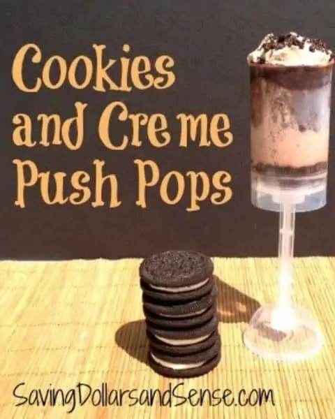 Homemade cookies and cream push pops.
