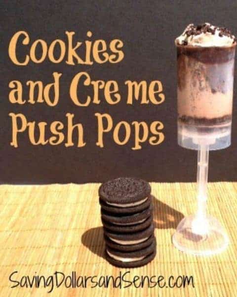 Homemade cookies and cream push pops.