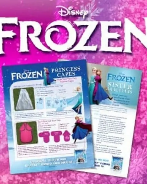 Disney Frozen printables and how to instructions for making the princesses capes.