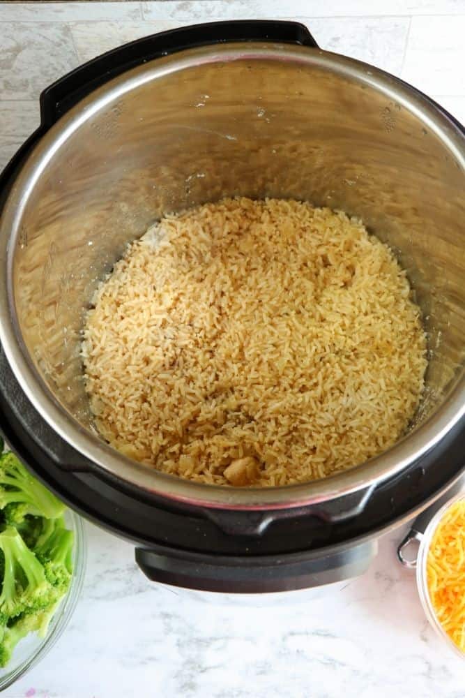 Instant Pot with rice inside