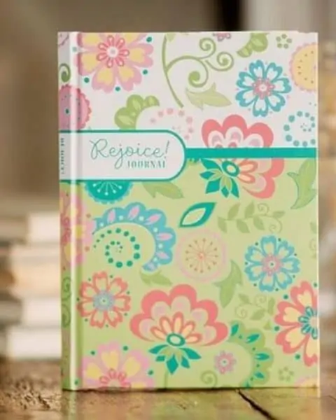 White and green floral journal.