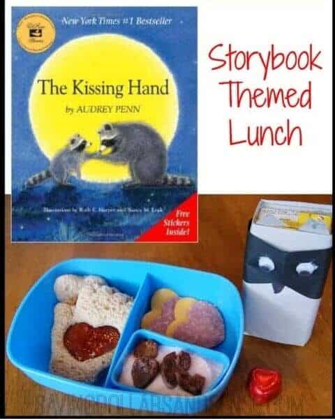 Storybook themed lunch with the book "The Kissing Hand."