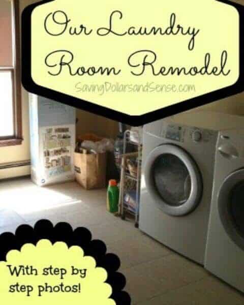 A clean laundry room after the laundry room remodel.