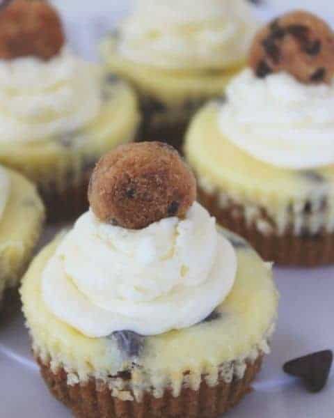 Chocolate chip cookie mini cheesecakes.