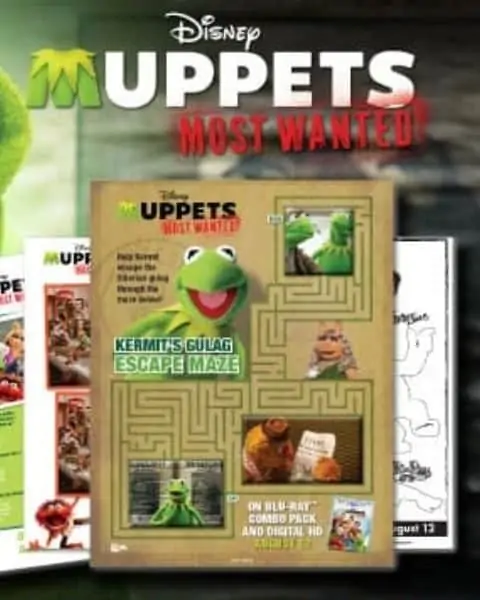 Disney Muppets Most Wanted free activity printable.