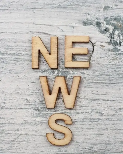 Wooden letters that spell the word "news".