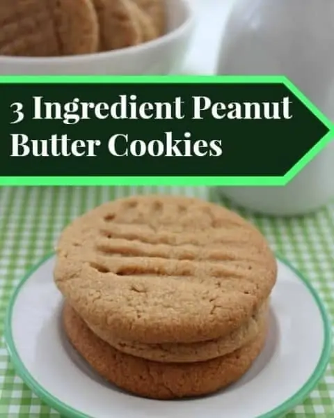 Peanut butter cookies made by using only three ingredients.