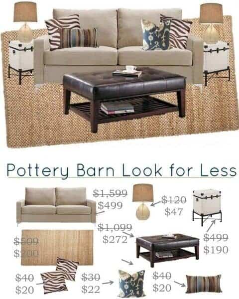 Pottery Barn look alike furniture.