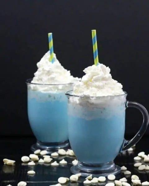 Blue colored Star Wars hot chocolate.