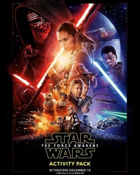 Star Wars The Force Awakens activity pack.