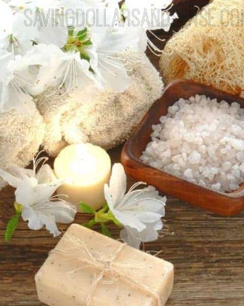 Homemade stress away essential oil and soap.