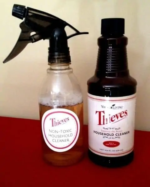 Thieves household cleaner with Young Living.