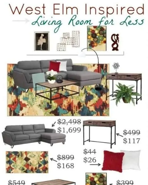 West Elm Inspired living room look for less.