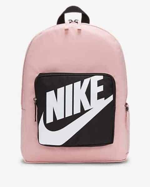 Pink Nike backpack.