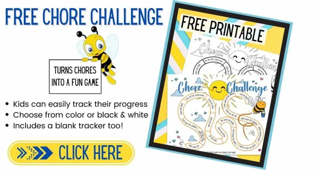 Free chore challenge and free printable to track your progress.