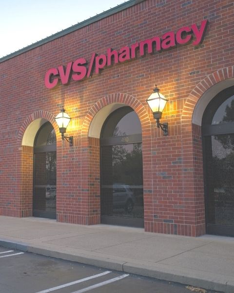 CVS pharmacy store sign.