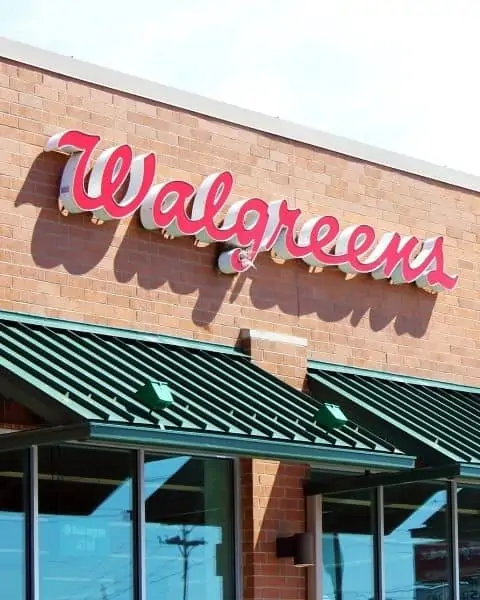 Walgreens store sign.