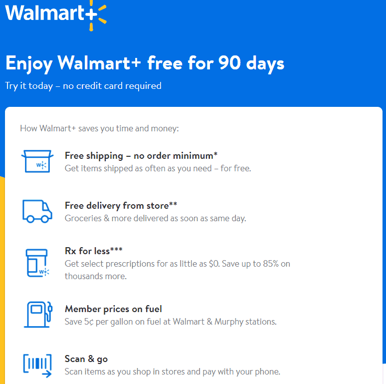 Walmart Plus Membership FREE 30 Day Trial Saving Dollars & Sense